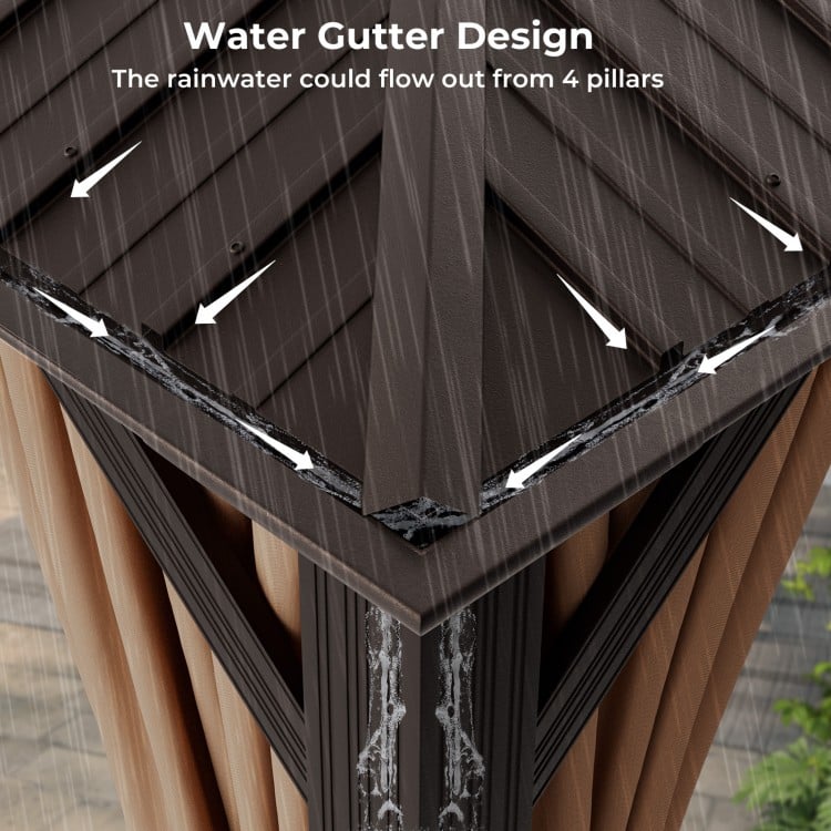 12x12 ft  Aluminium Patio Gazebo with Curtain And Net