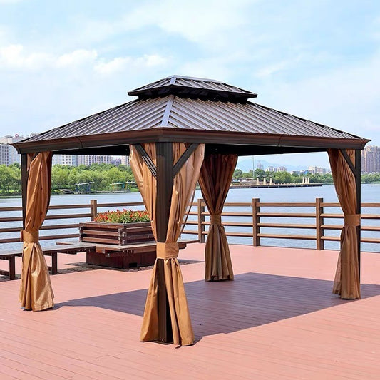 12x12 ft  Aluminium Patio Gazebo with Curtain And Net