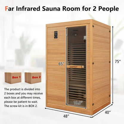 2 People Far Infrared Wooden Sauna Room for Home
