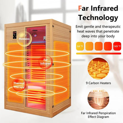 2 People Far Infrared Wooden Sauna Room for Home