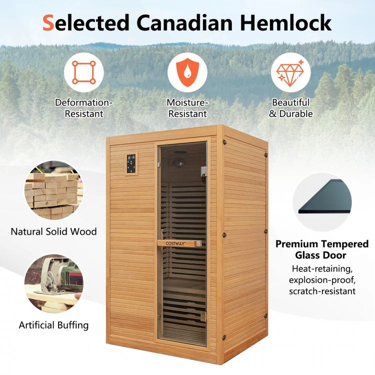 2 People Far Infrared Wooden Sauna Room for Home