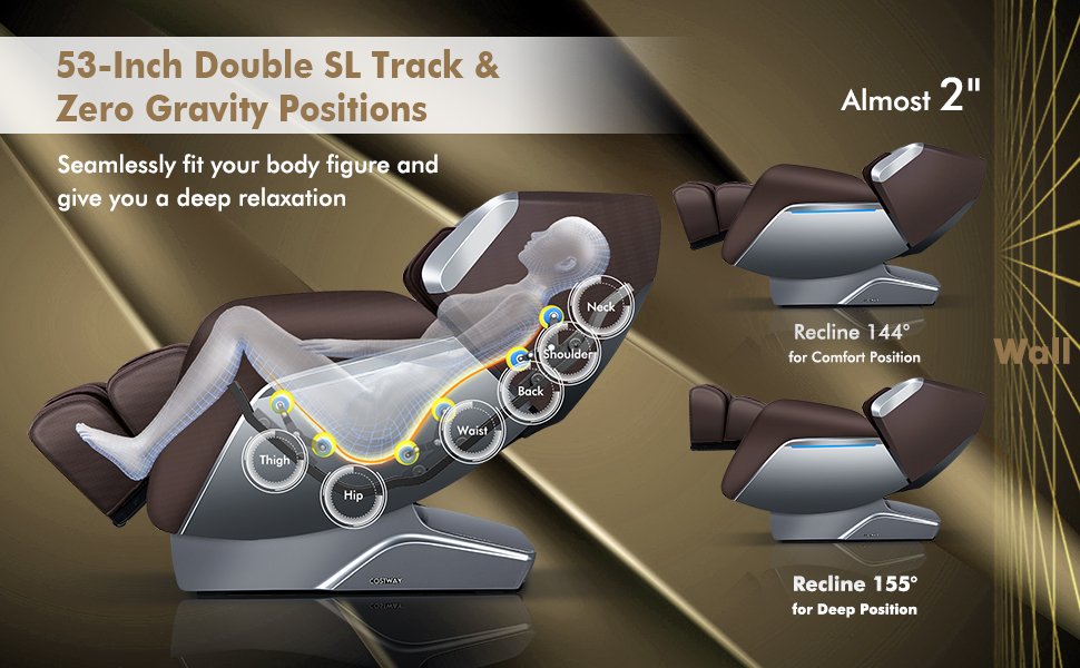 W208WL Full Body Zero Gravity Massage Chair with SL Track Voice Control Heat