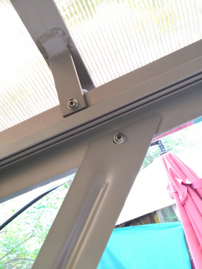 12x12 Feet Patio Hardtop Gazebo with Polycarbonate Roof