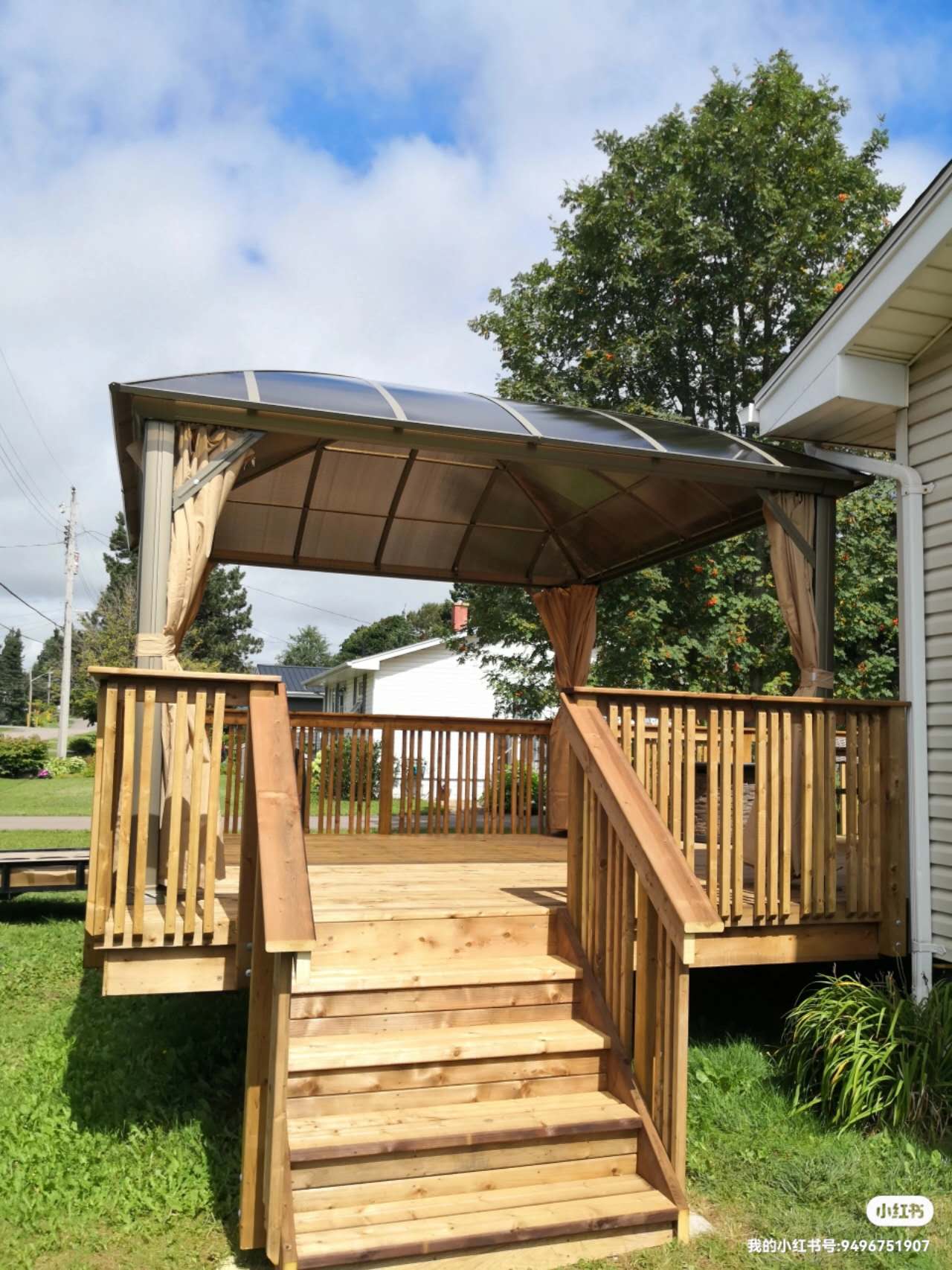 12x12 Feet Patio Hardtop Gazebo with Polycarbonate Roof