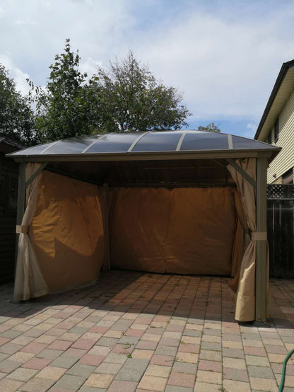 12x12 Feet Patio Hardtop Gazebo with Polycarbonate Roof