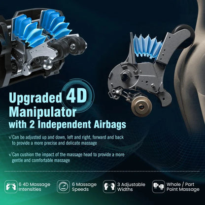 W437WL 4D Full Body Zero Gravity Massage Recliner with Airbags Heater and Foot Rollers