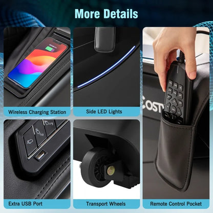 W437WL 4D Full Body Zero Gravity Massage Recliner with Airbags Heater and Foot Rollers