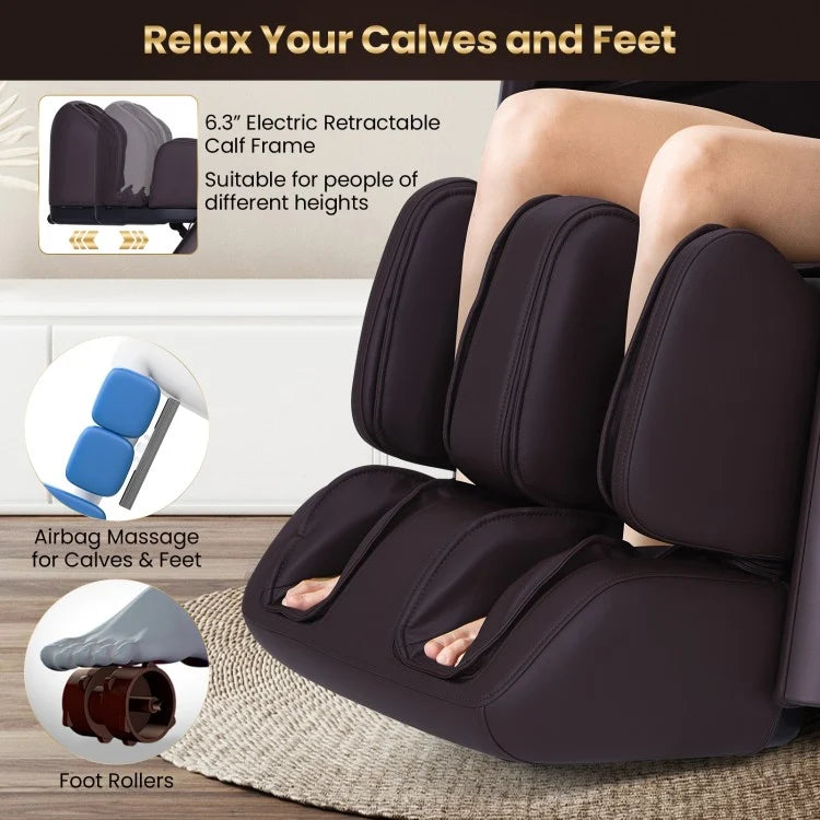 W442WL 2025 New Model Premium 4D Full Body Zero Gravity Massage Recliner with Airbags and Foot Rollers