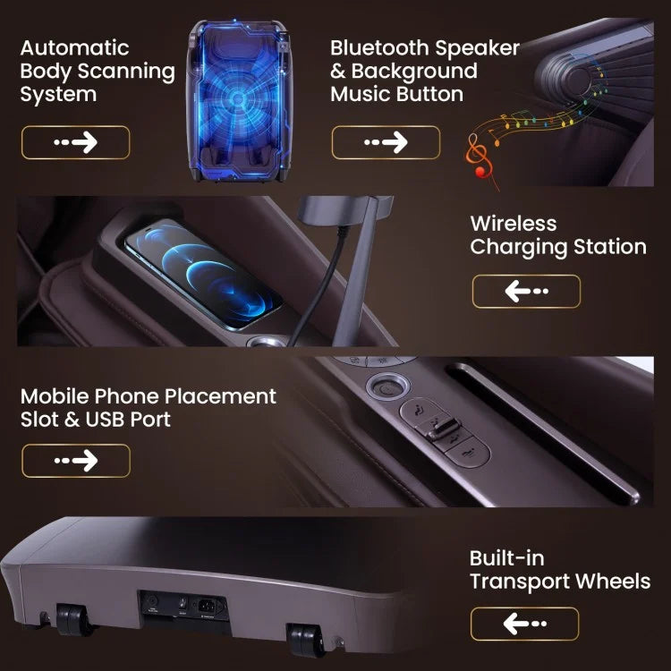 W442WL 2025 New Model Premium 4D Full Body Zero Gravity Massage Recliner with Airbags and Foot Rollers