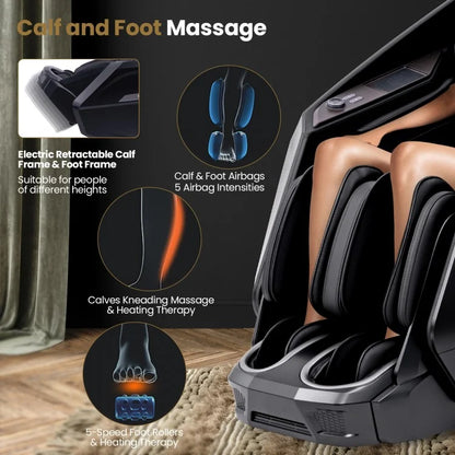 Costway W439WL 2025 New Model Premium 4D Zero Gravity SL Track Massage Recliner with Heater and Airbag Massage