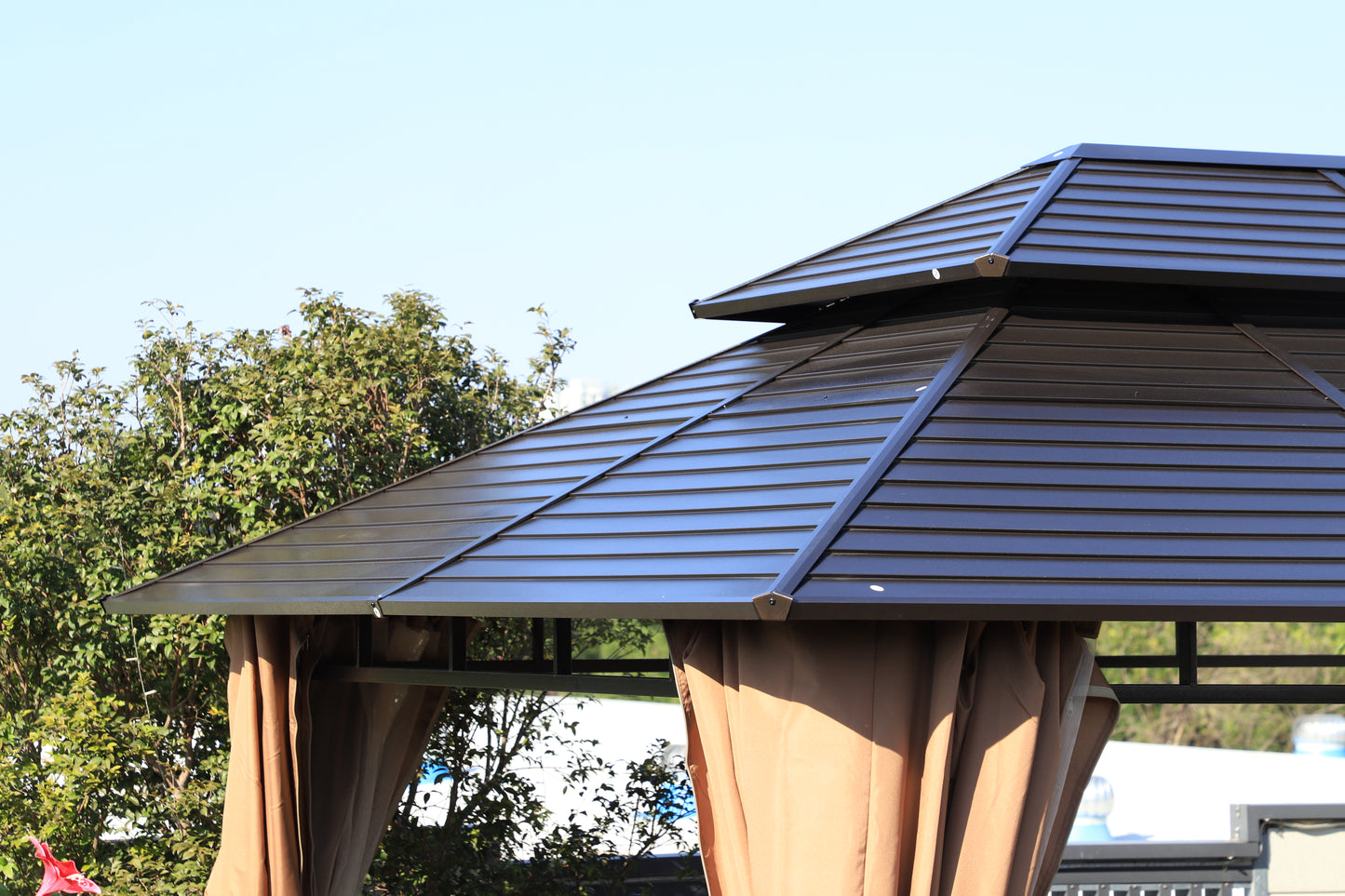 10x13 Feet Patio Hardtop Gazebo with Galvanized Steel Roof