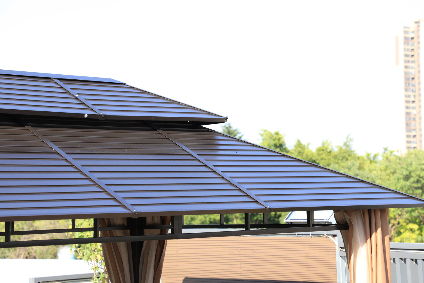 10x13 Feet Patio Hardtop Gazebo with Galvanized Steel Roof