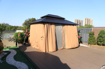 10x13 Feet Patio Hardtop Gazebo with Galvanized Steel Roof