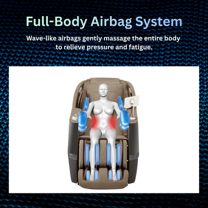 WA329: Multi-Dimensional Comfort Massage Chair Full Body Zero Gravity Massage Recliner with Airbags and Foot Rollers