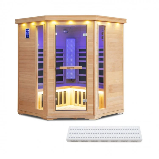 3-5 People Corner Far Infrared Premium Wooden Sauna for Home