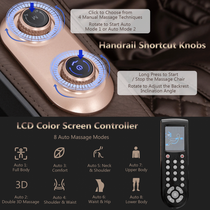 3D Double SL-Track Electric Full Body Zero Gravity Massage Chair with Heat Rolle