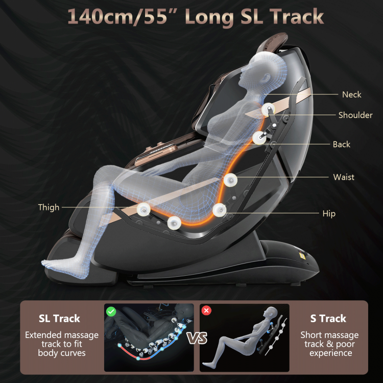 3D Double SL-Track Electric Full Body Zero Gravity Massage Chair with Heat Rolle