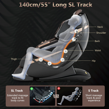 3D Double SL-Track Electric Full Body Zero Gravity Massage Chair with Heat Rolle