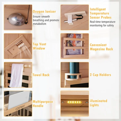 3-5 People Corner Far Infrared Premium Wooden Sauna for Home